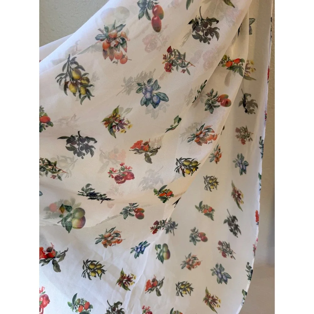 Antonio Melani‎ Scarf Women OS White Fruit Floral Botanical Print Summer